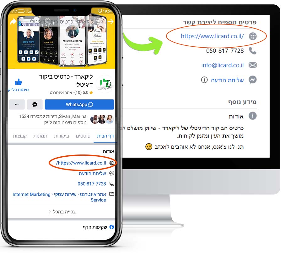 מדריך קישור לפייסבוק העסקי